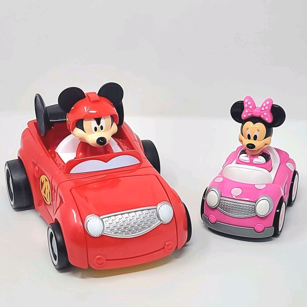 LOT: Disney Mickey 2016 Roadster Racers Transforming Car + Minnie Push Go Car